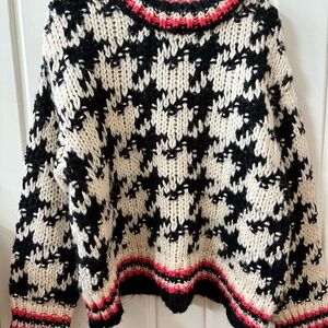 Black and White Houndstooth Sweater
